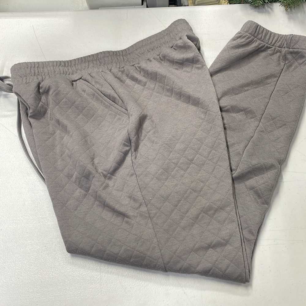 R. Sofia Women's Taupe Quilted Drawstring Joggers